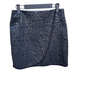 LOFT METALLIC FAUX WRAP SKIRT